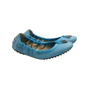 Tod's Ballerina Dee Laccetto Flats in Light Blue Leather